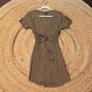 Express Olive cutout short sleeve Mini Dress